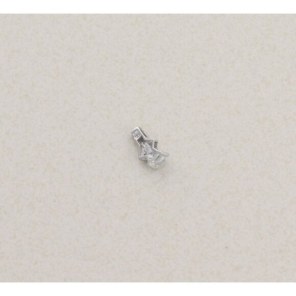 Pendant Only 10K White Gold Natural Aquamarine and Diamond Pendant 1/2" x 1/4" - Picture 6 of 6